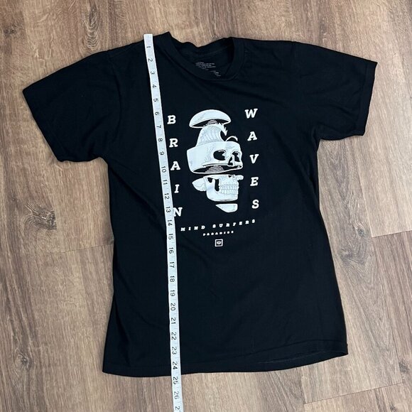 CHOMP Brain Waves Skull Graphic Black Mind Surfers T Shirt Tee Sz S - Picture 4 of 6